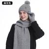 Womens Alpaca Wool Winter Hat Scarf Gloves Set Warm Double-Layer Knitted Accessory Cold Weather