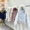 Big fur collar down cotton-padded clothes for women, thickened and warm winter new bread clothes, cotton-padded jackets, short jackets.