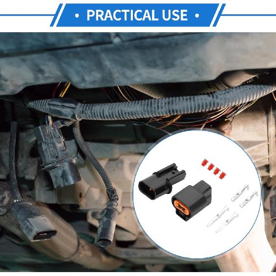 2 Pin ABS Sensor Connector Plug Kit Compatible for Mitsubishi, Waterproof 2.2 mm Series Plastic Black Male Female Wire Terminal Connector