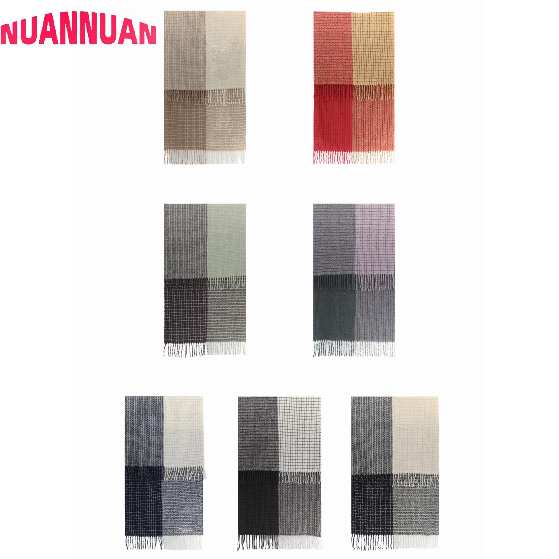 

Shawl Classic Soft Popular Premium Versatile Fashion Imitation Cashmere Plaid Thickened Fringed Scarf 180cm*65cm 240g слюда кольору