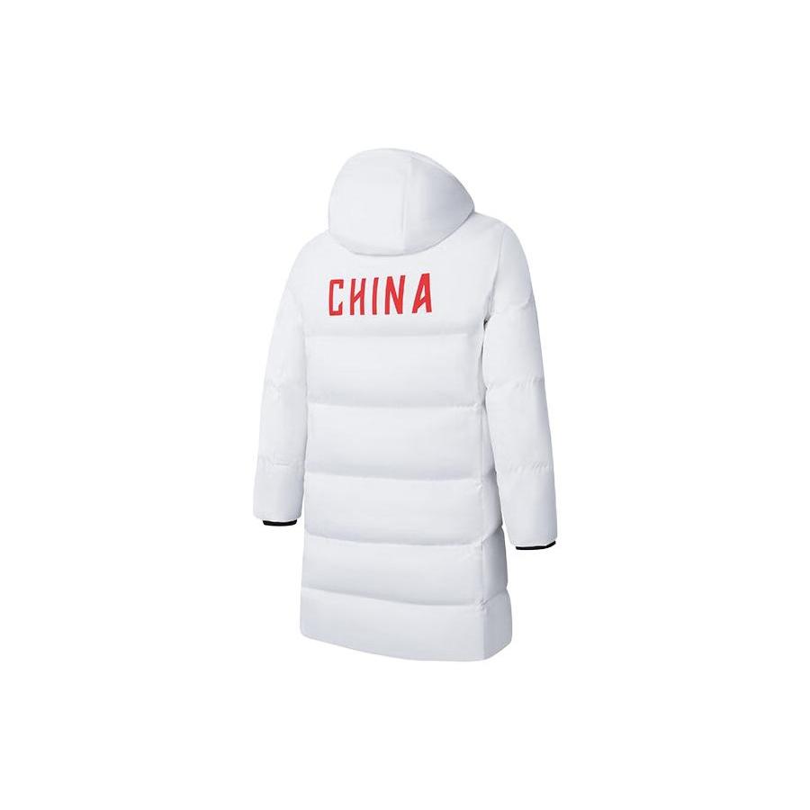 ANTA Variety Training Collection Down Jackets Women's Snowflake White Hooded Moderate Down Coat 162417908-1