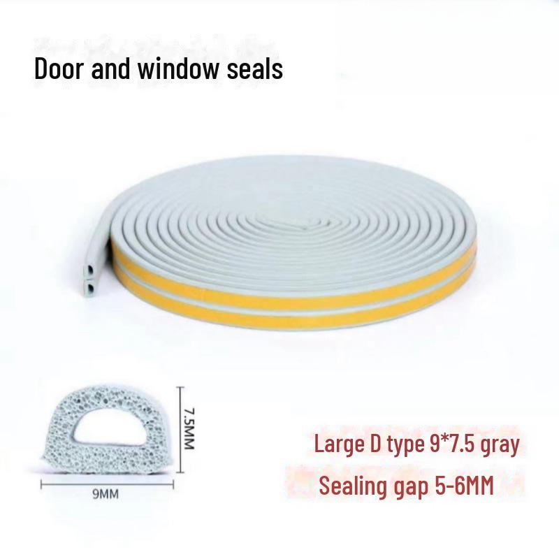 D-Type Self-Adhesive EPDM Rubber Door & Window Insulating Seal: Windproof, Soundproof, Heat Insulation & Anti-Collision Strip.