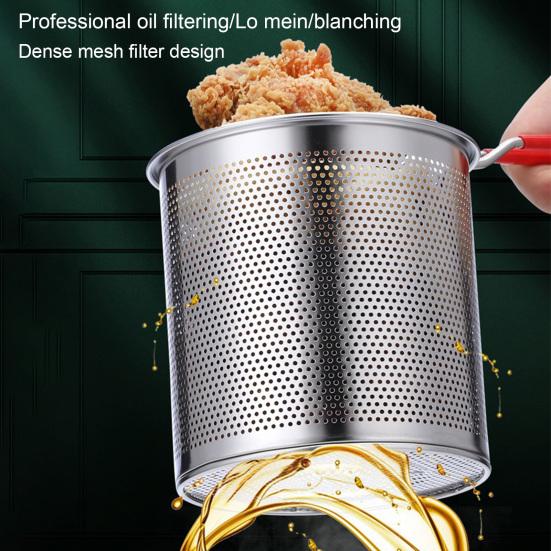 Stainless Steel Deep Fryer with Filter Basket Extended Handle Mini Fryer for Efficient Cooking Multifunctional Oil