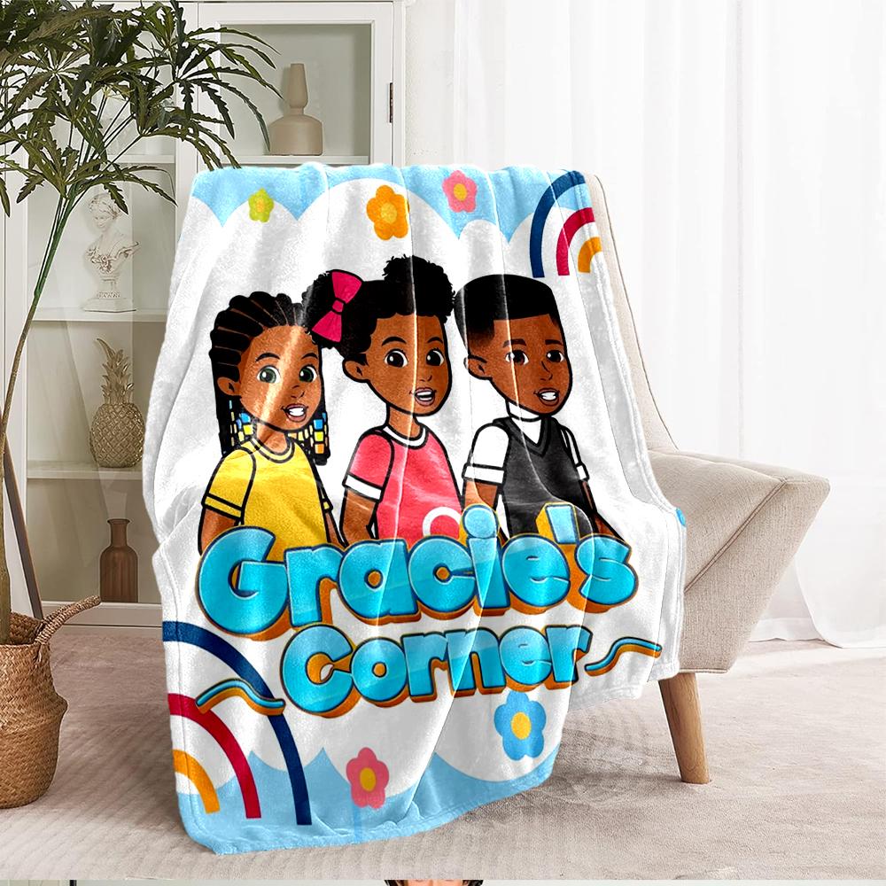 Gracie's Corner Theme Printed Blanket - Perfect for Couch, Bed, Travel & Outdoor Use | Machine Washable, Cozy & Durable.