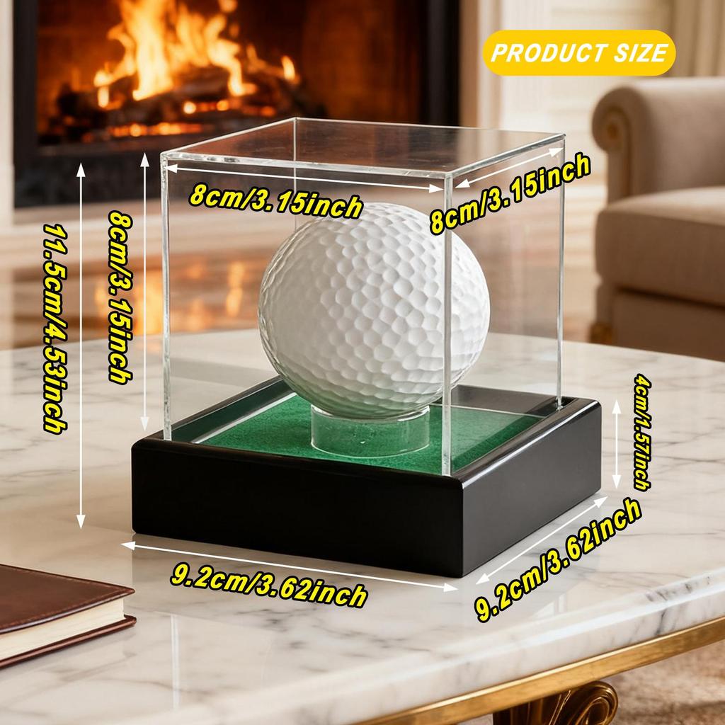 Golf Ball Display Case Memorabilia Stand Protective Transparent Storage Box