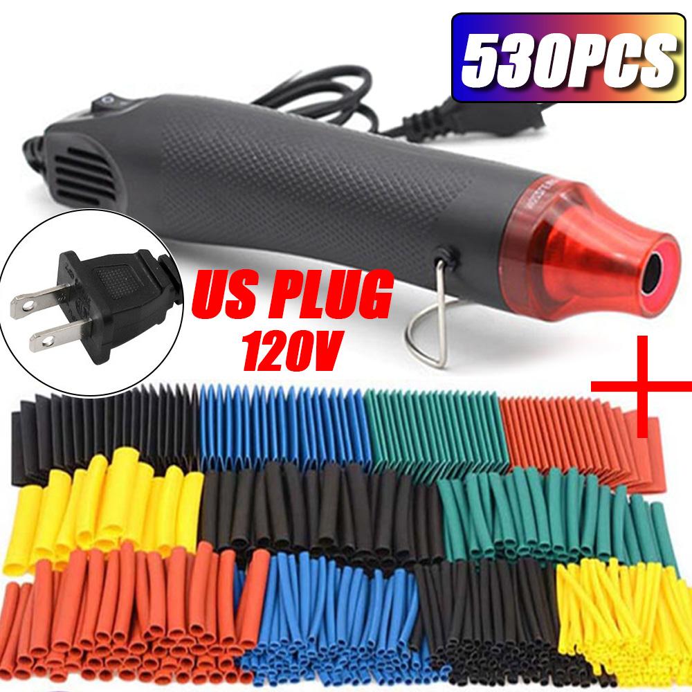 Heat Shrink Tubing 328pcs Wire Wrap Cable Sleeve Assortment Ratio 2:1 Electric Insulation Tube with Hot Air Gun 300W Heater