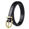 Gold Color Solid Buckle Decoration Women Casual Slim Waist Belt For Use Daily