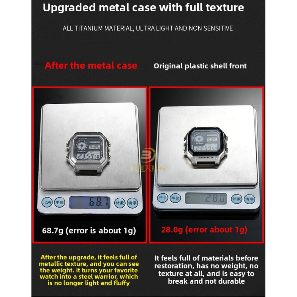 Upgrade All Metal Case Fashion For Casio AE1200 Mod Kit Modified 3299 AE-1200 Bezel Strap Stainless Steel Watch Band Accessories