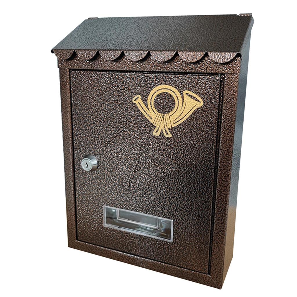 Wall Mount Mailbox Metal Decorations 21.5x7x30cm Front Door Outside Decorative Letter Magazines Post Lockable Porch Drop Box