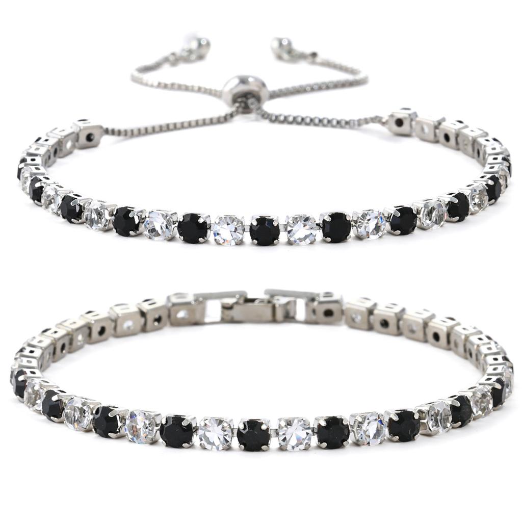 Hot-selling fashion 1mm intercolor zircon bracelet in Europe and America, high-end light luxury tennis bracelet, female spot