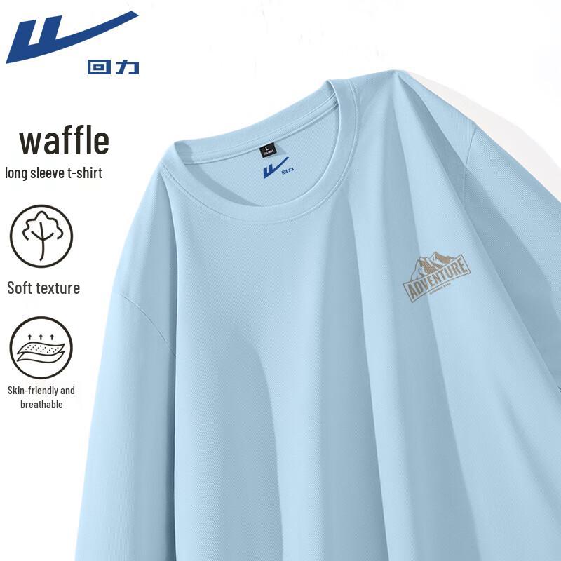 Warrior Men s Waffle Knit Long-Sleeve T-Shirt with Smile Face Print XXL