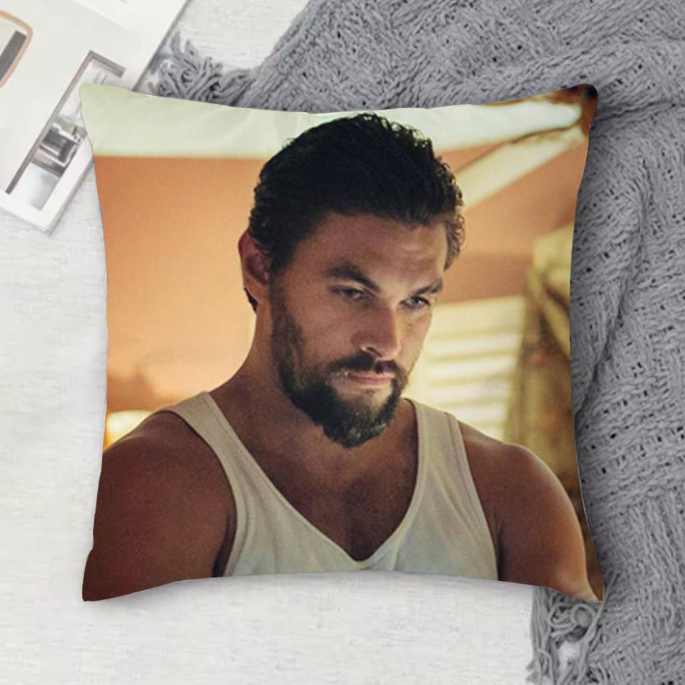 JJason Momoa Doublesided Printed Square Decorative Cushion Cover for Sofa Living Room Home Decor