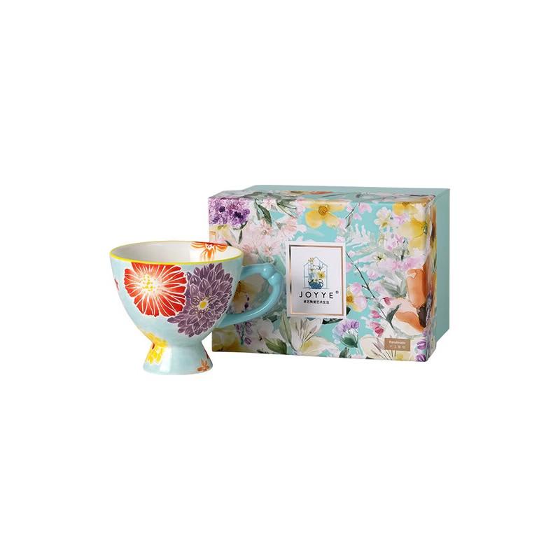 JOYYE Hand-Painted Camellia Ceramic Mug