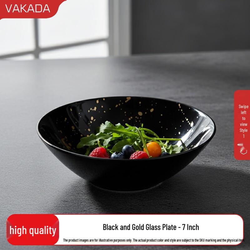 VAKADA Decorative Glass Serving Plates & Bowls