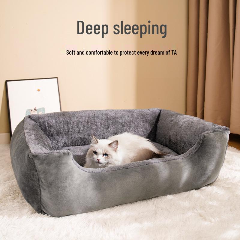 Przytulne legowisko dla kota i małego psa: Ciepła, całoroczna poduszka do spania dla zwierząt