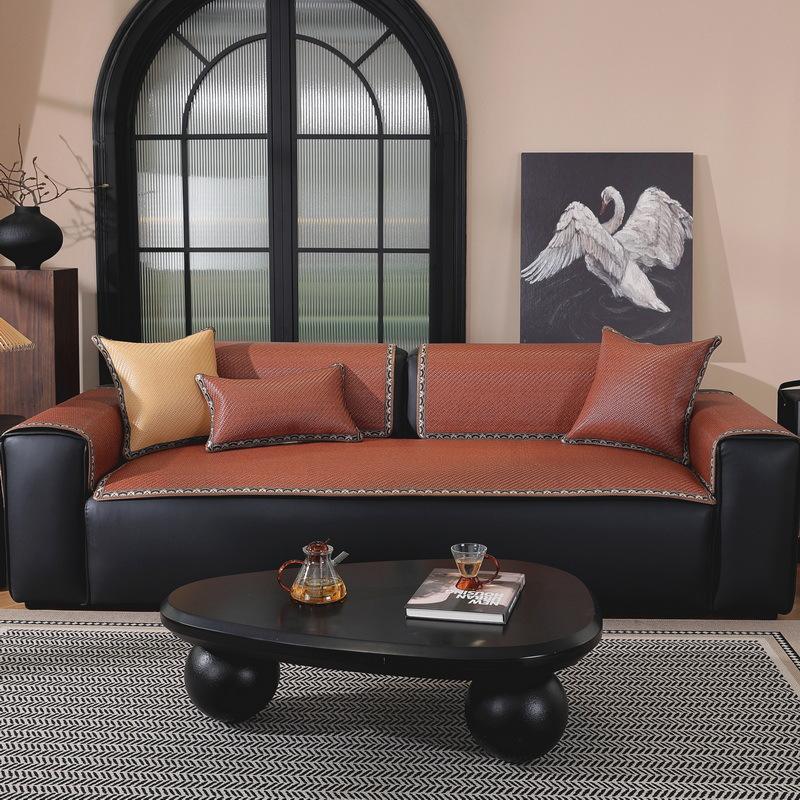 High-End Rattan Mat Sofa Cushion Summer Non-Slip Mat Cushion Summer Cool Ice Rattan Mat Sofa Cushion Cover