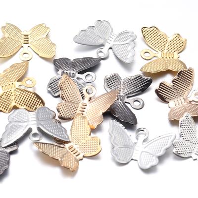 50pcs/Lot Iron 14x11mm Butterfly Charms for Jewelry Making Butterfly Filigree Wraps Connectors Charm DIY Earring Necklace