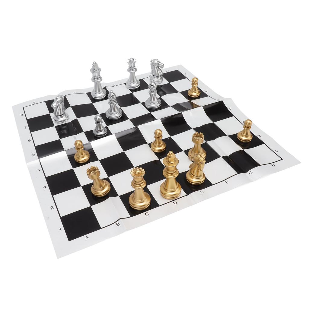 International Chess Set Wearproof International Chess Pieces Board Set with Storage Iron Box for