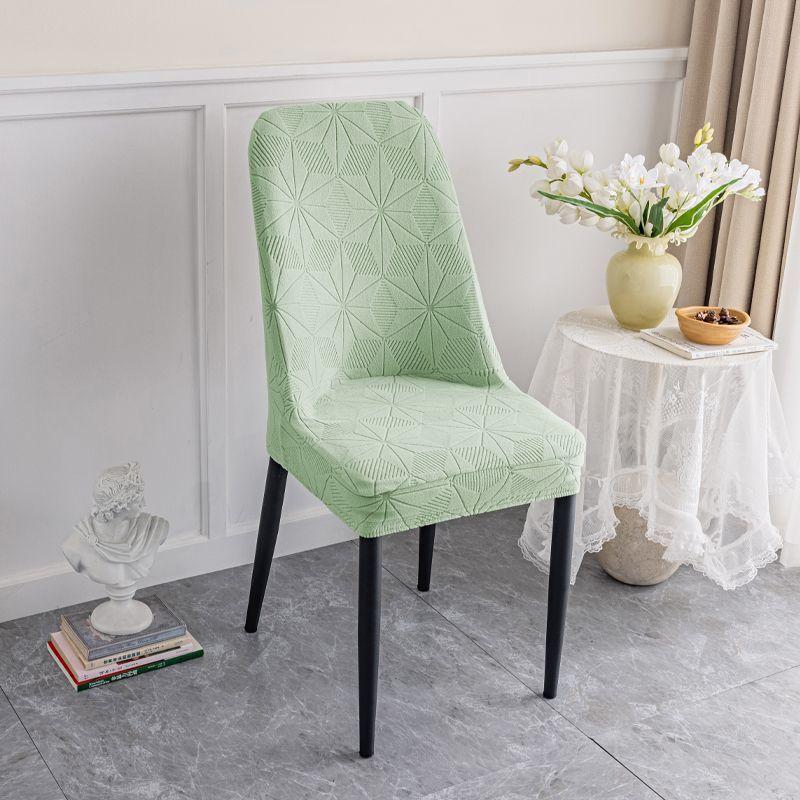 Curved Chair Cover Simple Dining Chair Cover Household Dining Table Chair Cover Elastic Anti-Grab Stool Cover