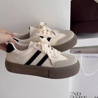 Buty treningowe Forrest Gump na grubej podeszwie damskie nowe wiosenne oddychające retro niszowe buty podwyższające wszechstronne casualowe buty na deskę
