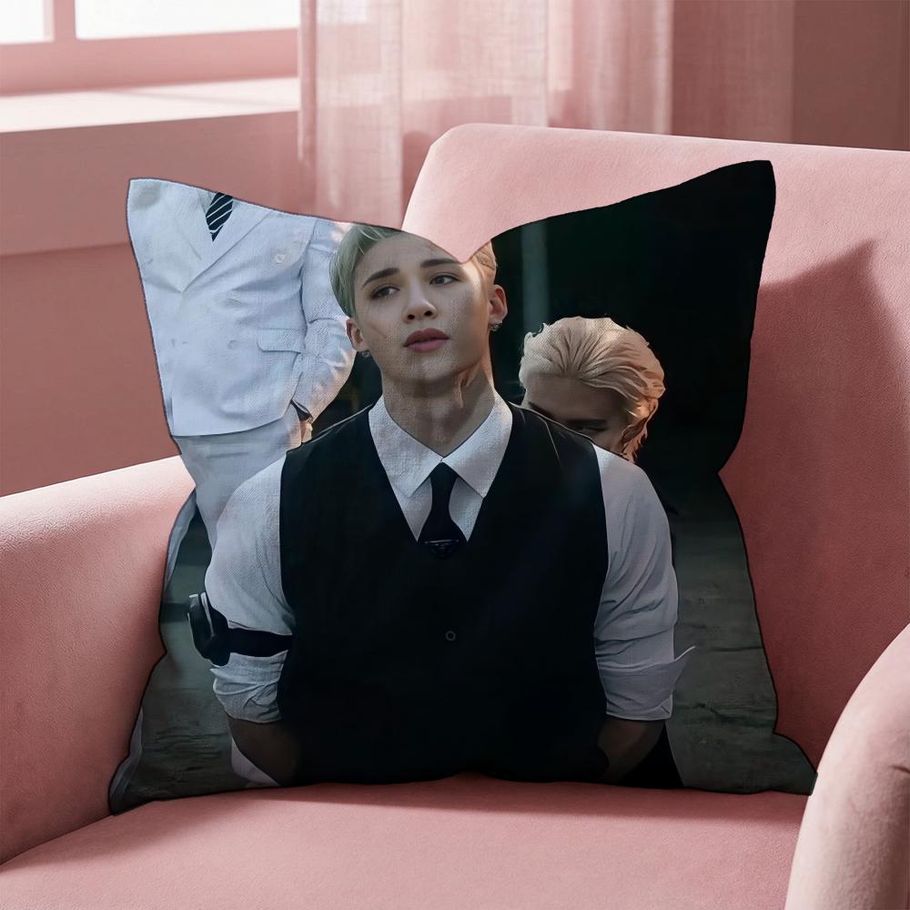 GORĄCY-KPOP B-Bang'S C-Chan'S Poszewka na poduszkę typu cushion Wielofunkcyjna poszewka na poduszkę do domu i samochodu - Dwustronna, Miękka i Trwała do codziennego użytku