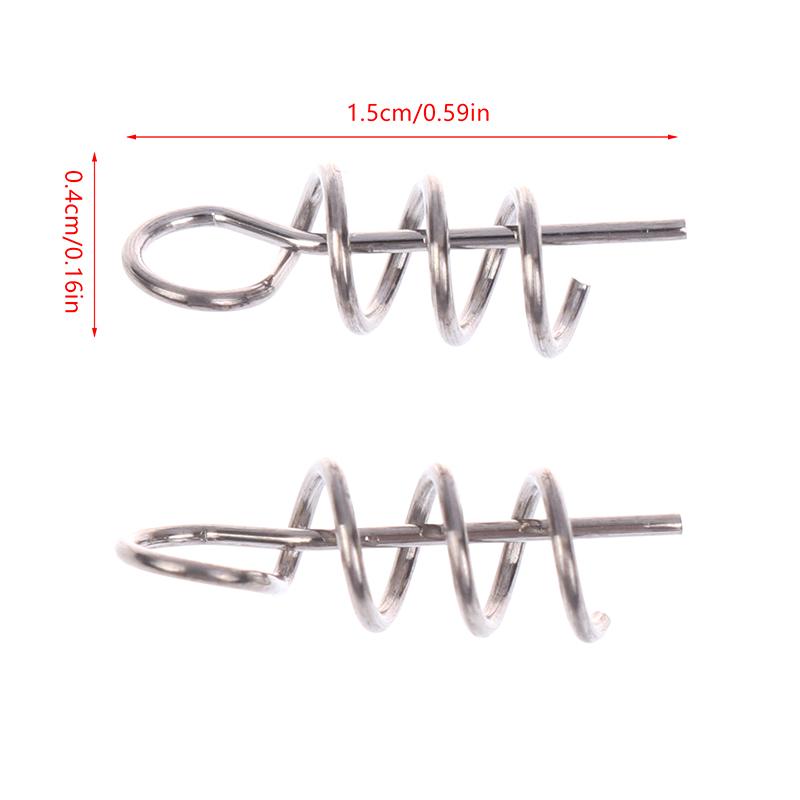 100Pcs Stainless Steel Spring Lock Pin Fishing Screw Crank Hook Spring Twist Lock Fishing Hook Connector For Soft Lure Tackle