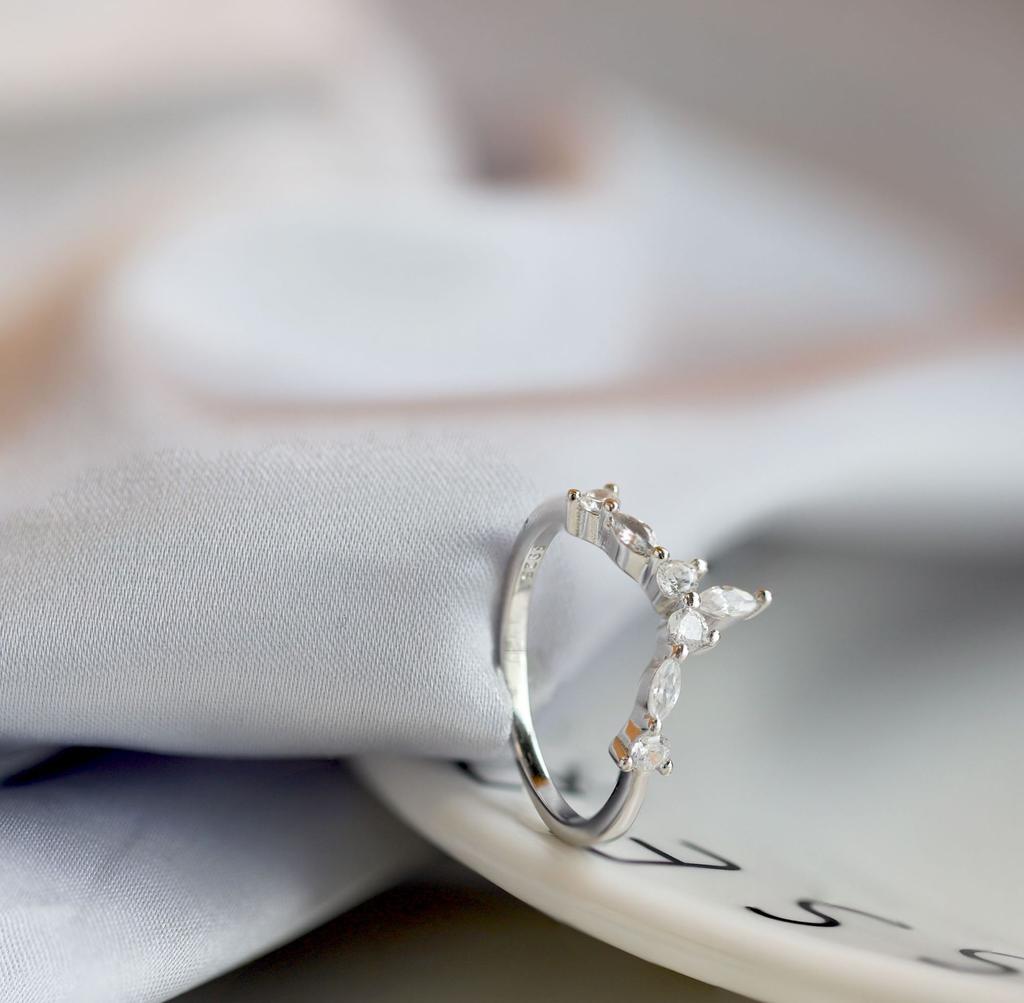 Tancise Women Classic 925 Sterling Silver  Zircon Ring Ladies Jewelry Wedding Promise Party Gift