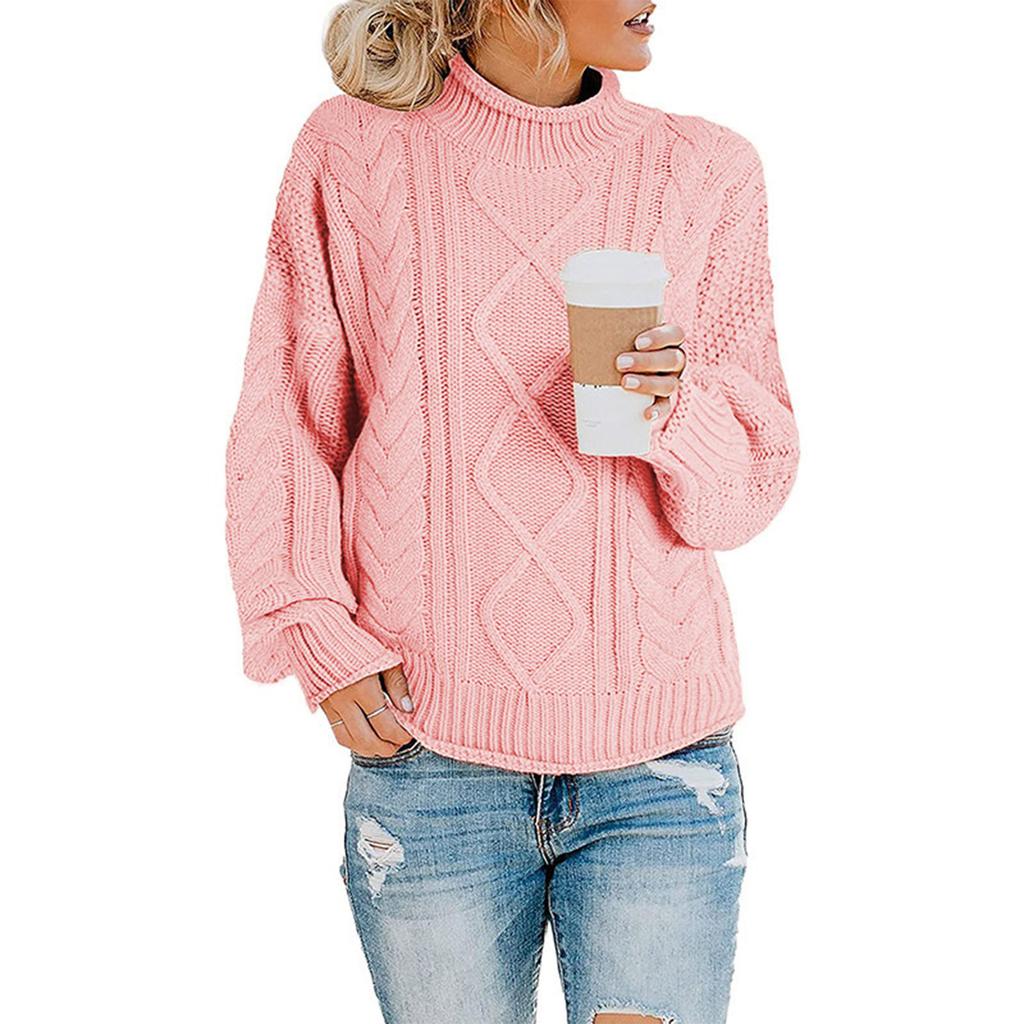 Women's Casual Long Sleeve Chunky Turtleneck Knit Sweater Winter  Long Sleeve Sweater Sweater Sweater