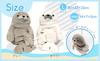 Shinada Global Mochi Series Mochi Azarashi Gray L 22x22x30cm Stuffed Toy Seal Animal MOAZ-0350G
