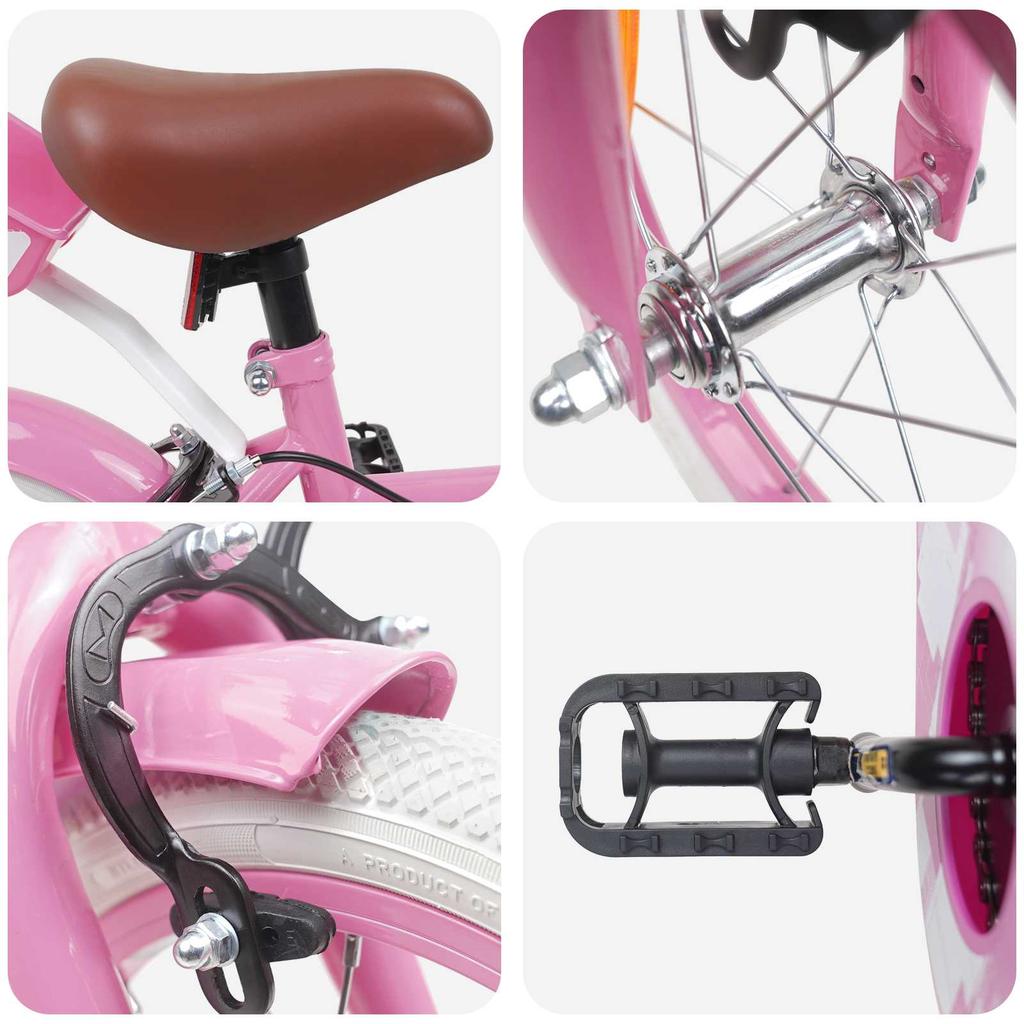 Kinderfahrrad 16 Zoll für Alter 4 6 Hellrosa