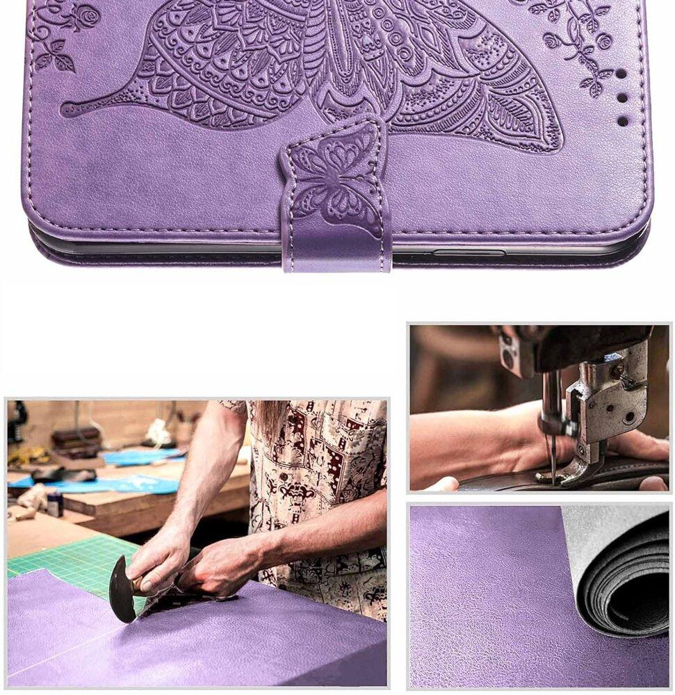 Flip Case for Motorola Moto G86 5G, Butterfly, Purple