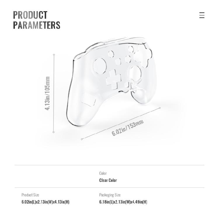 Not Print Cover Strong Impact Resistant Ergonomic Designs Clear Hard Case for Consoles 2