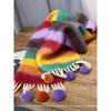 Only home, keep N strips for yourself! Real Rex Rabbit Hairball! Thick Hair Flu Pulled Tassel Striped Big Scarf Big