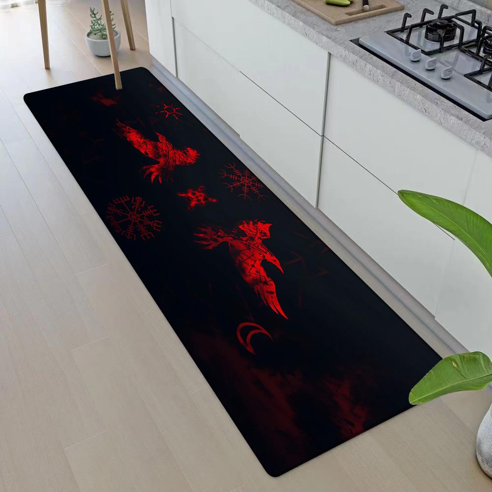 Entrance Front Doormat Symbol Valknut Nordic Valhalla Non-slip Kitchen Living Room Rug Balcony Bathroom Foot Floor Mat Carpet