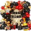 Red, Black And Gold Arch Balloon Set Thickened Birthday Decorations Party Metal Balloon Set