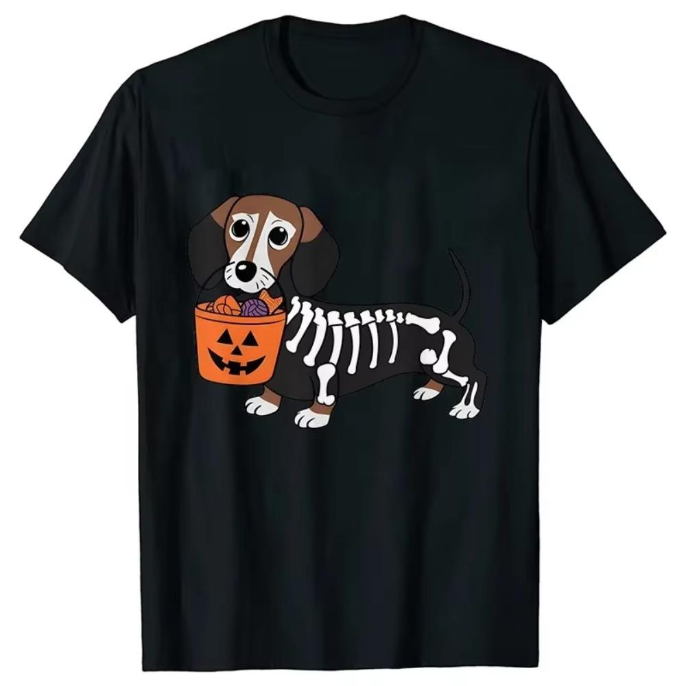 

Летняя мужская уличная футболка с забавным принтом, модная футболка с коротким рукавом в стиле кэжуал, большого размера, топ, тыква, такса, забавная одежда на Хэллоуин XXXXXL чёрный