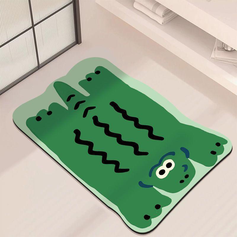 Badezimmerbodenmatte, saugfähiges Diatomeenkissen, Badezimmer-WC, Haushaltstür, rutschfeste schnell trocknende Fußmatte, Teppich