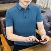 8XL Quick Drying T-shirt Large Ice Silk Seamless Men's Short Sleeve Lapel Polo Shirt Shirt Casual
