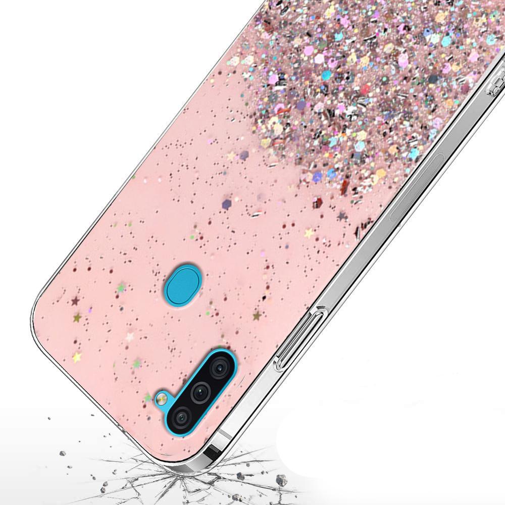 Hülle für Samsung Galaxy A11 / M11, Glitzernd, Rosa