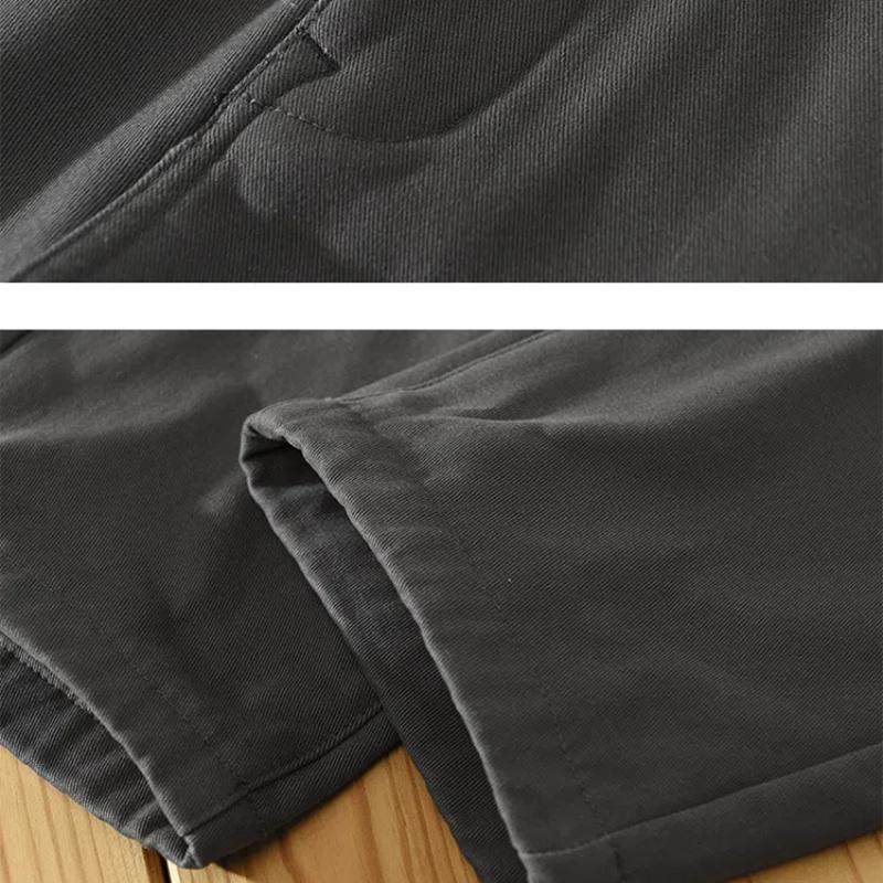 Winter Warm Pants Japanese Style Men's Pants Daily Casual Fleece Pants Straight Gray Pants Simple Thicken Men Trousers