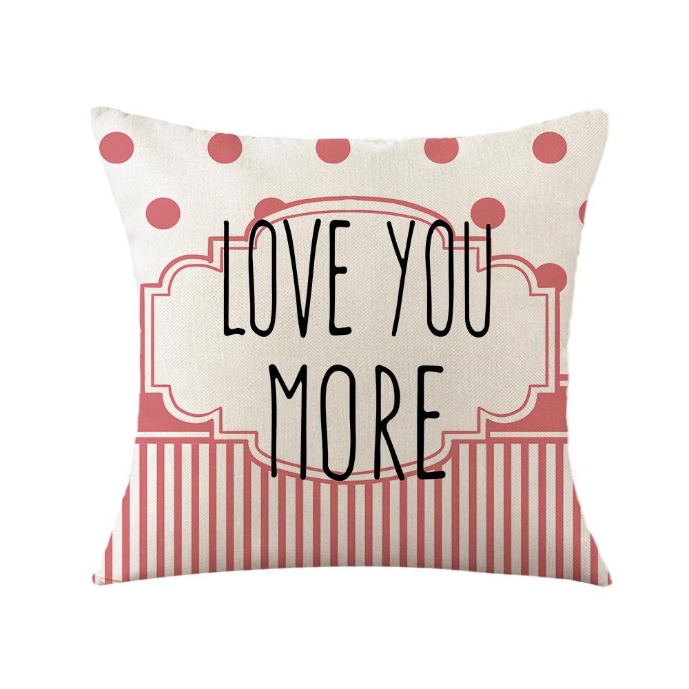 New Valentine's Day Sofa Cushion Home Office Sofa Cushion Hand-painted Printed Cushion Cover