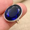 Blue Sapphire Gemstone Handmade Solid 925 Sterling Silver Ring Jewelry