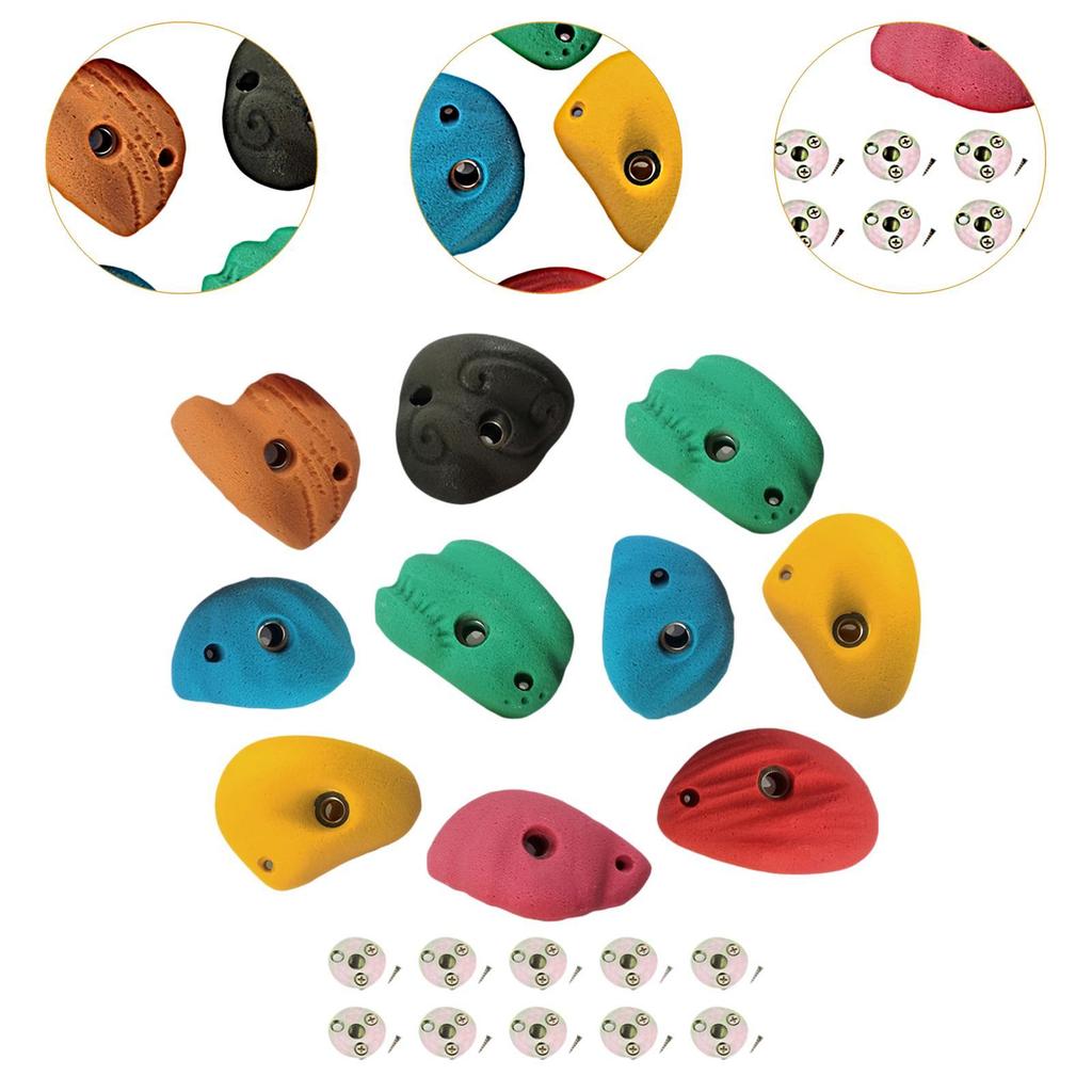 10Pcs Rock Climbing Holds Beginners Accessories Climbing Rock Wall Grips for Home Gym Tree Climbing Tree House Outdoor Climbing