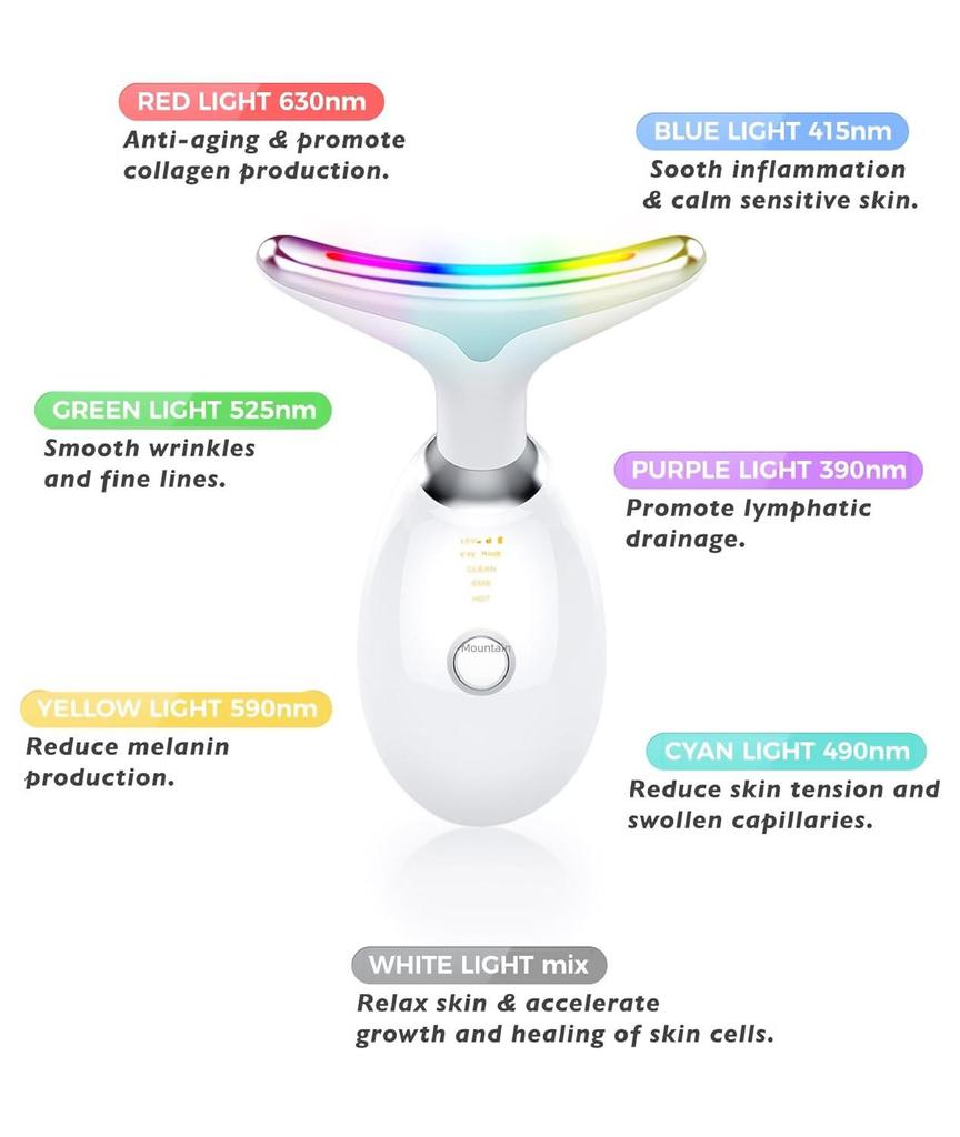 Neck Beauty Device: Anti-Wrinkle Vibration Massager & LED Skin Lifter