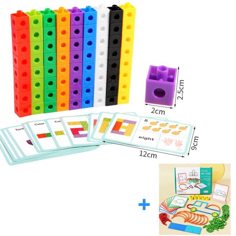 Wooden Creative Sticks And Rings Puzzle Intelligence Game Montessori Early Educational Toys Assembled Building Blocks DIY Gifts