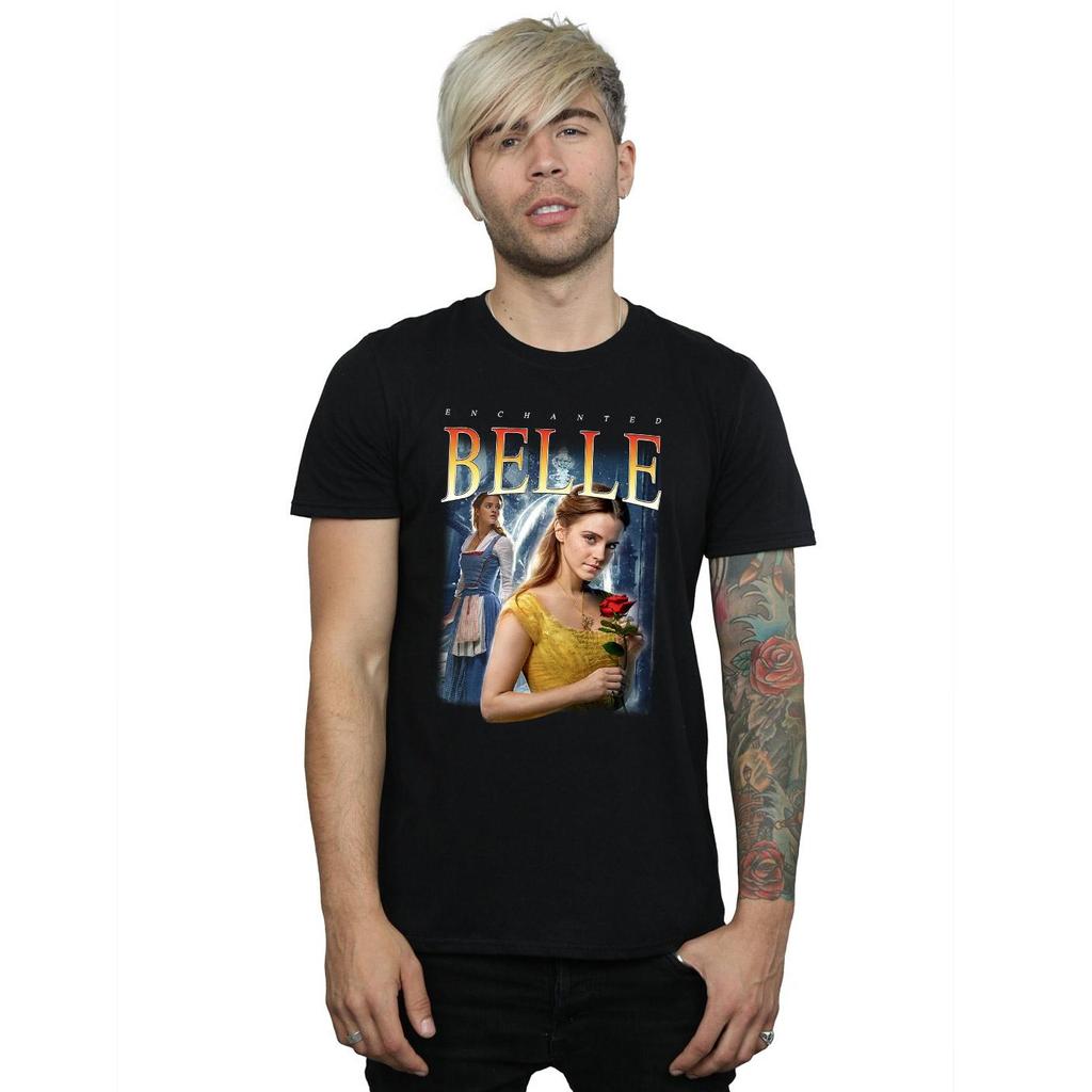 Disney Mens Beauty And The Beast Belle Montage T-Shirt