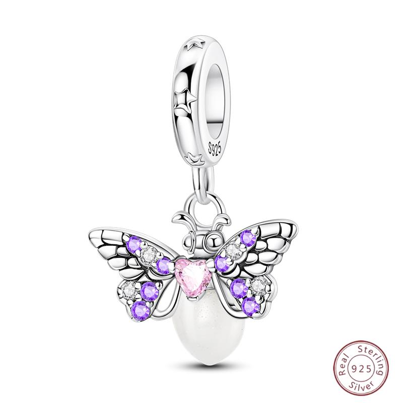 Copper Beaded Pendant Shiny Zircon Spring Cute Bow Original 3Mm Bracelet Women Fine Jewelry