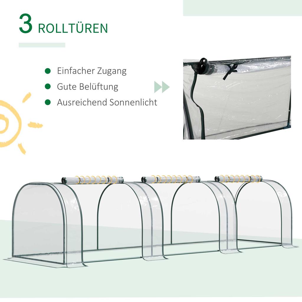 350  X 100 Cm Low Tunnel Greenhouse - Clear