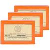 KHADI NATURAL Sapone Sapone all'Arancia Sapone Naturale Set Regalo, 125 g Set da 3 pezzi