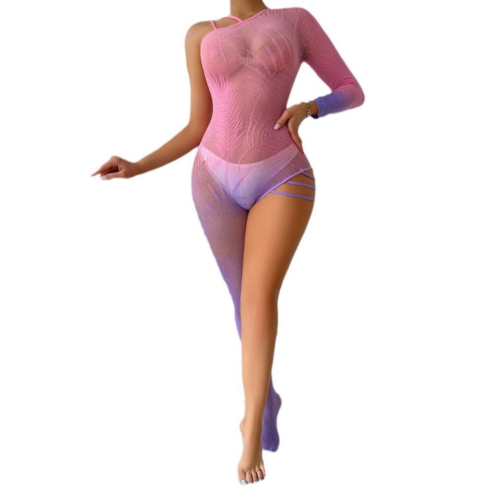 Sexy Lingerie Sexy One-piece Mesh Top Hot-selling Gradient Color Hollow-out See-through Passion